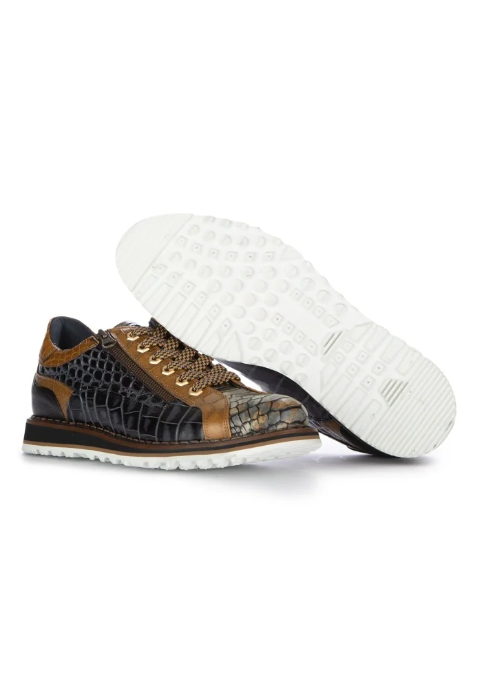 LORENZI | SCARPE ALLACCIATE CAMON CUOIO MARRONE NERO Qualità