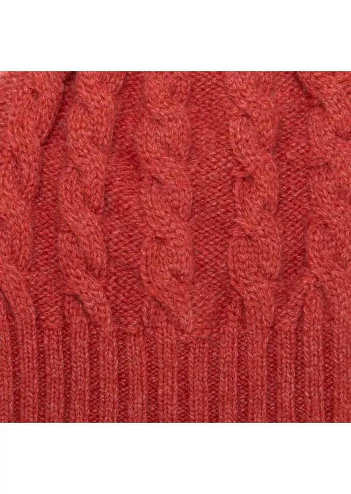RIVIERA CASHMERE | BERRETTO TRECCIA ARANCIONE Qualità Garantita