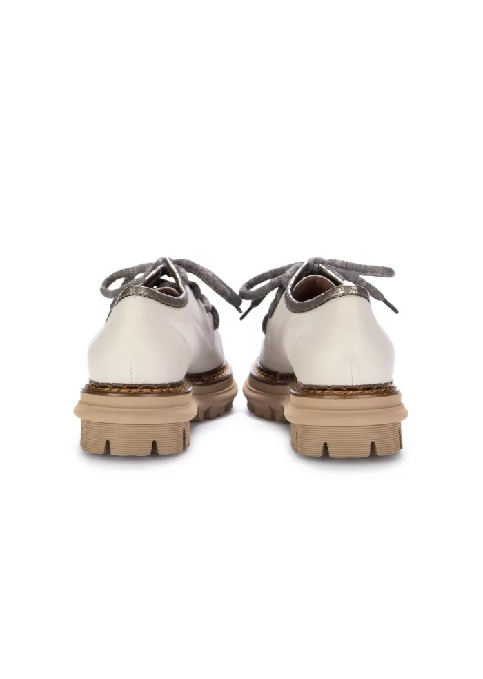 CATERINA C | SCARPE ALLACCIATE PELLE CAVALLINO AVORIO MARRONE Sconto