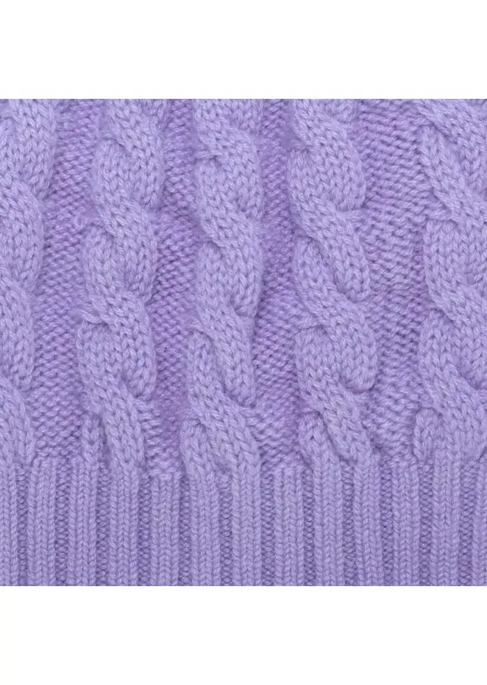 RIVIERA CASHMERE | BERRETTO TRECCIA LILLA Offerta