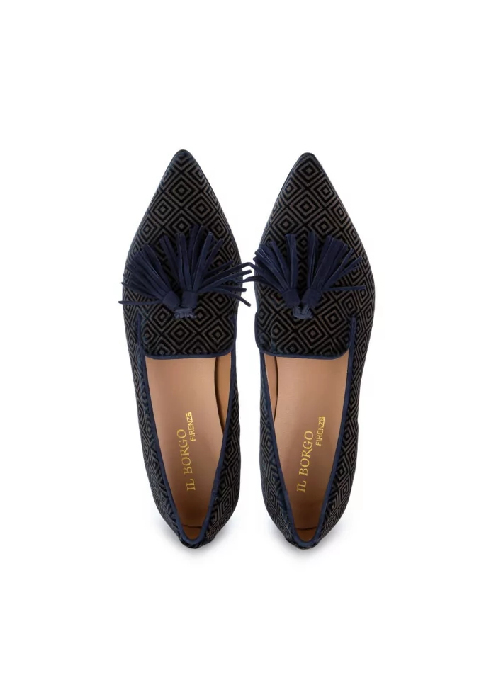 IL BORGO FIRENZE | SCARPE BASSE LETIZIA VELLUTO BLU MARRONE Hotsell