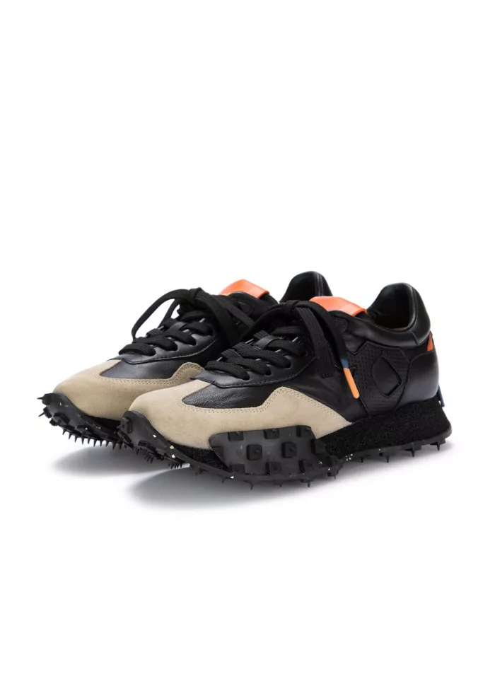 BARRACUDA | SNEAKERS PELLE CAMOSCIO NERO BEIGE Vendita Calda