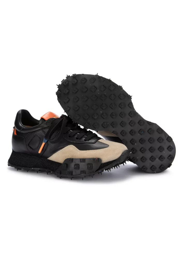 BARRACUDA | SNEAKERS PELLE CAMOSCIO NERO BEIGE Vendita Calda