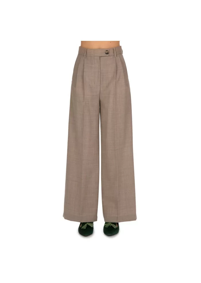SOLOTRE | PANTALONI PALAZZO MARRONE Saldi Di Fabbrica