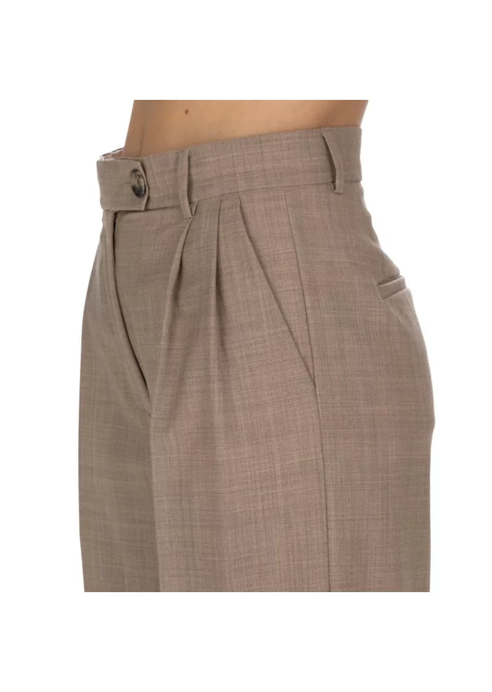 SOLOTRE | PANTALONI PALAZZO MARRONE Saldi Di Fabbrica