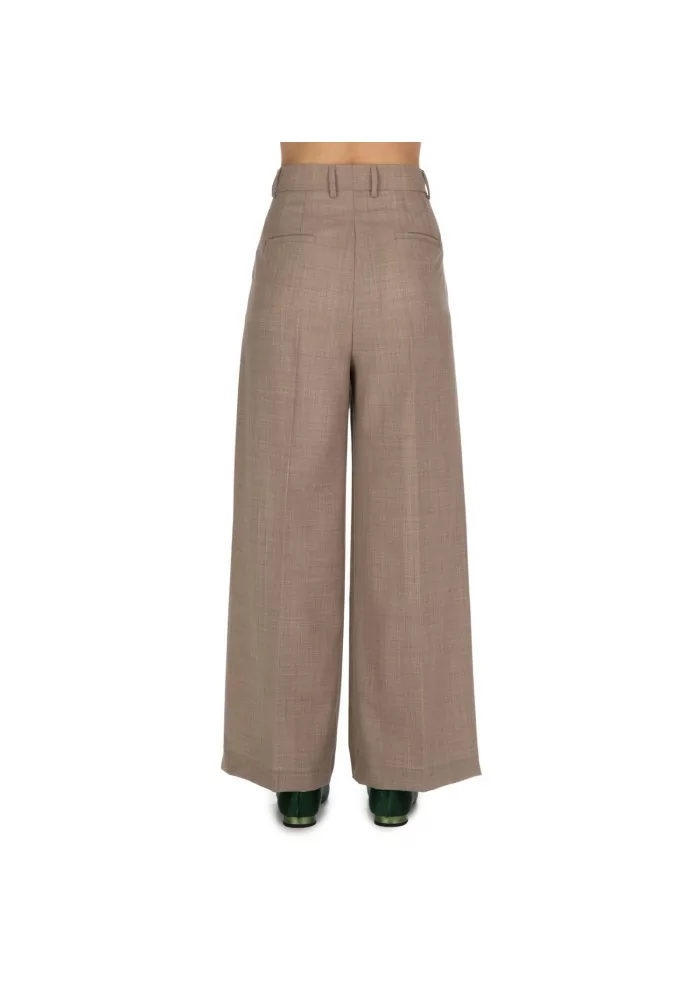 SOLOTRE | PANTALONI PALAZZO MARRONE Saldi Di Fabbrica