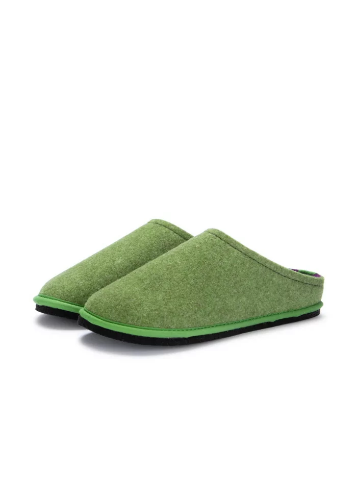 LÖWENWEISS | PANTOFOLE FELTRO DI LANA VERDE VIOLA Moda