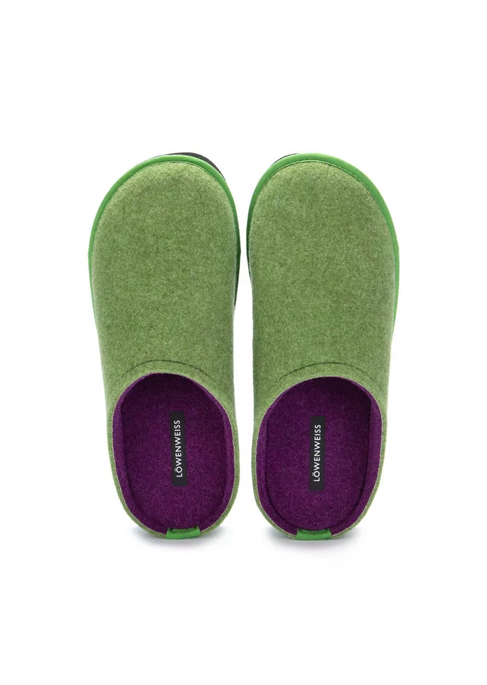 LÖWENWEISS | PANTOFOLE FELTRO DI LANA VERDE VIOLA Moda