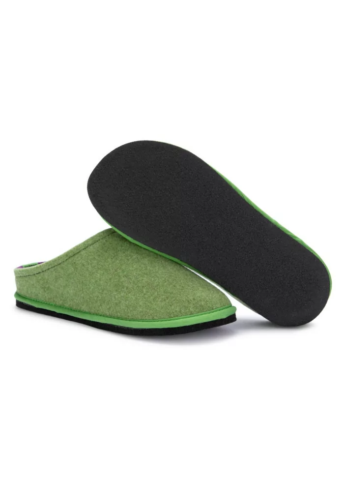 LÖWENWEISS | PANTOFOLE FELTRO DI LANA VERDE VIOLA Moda