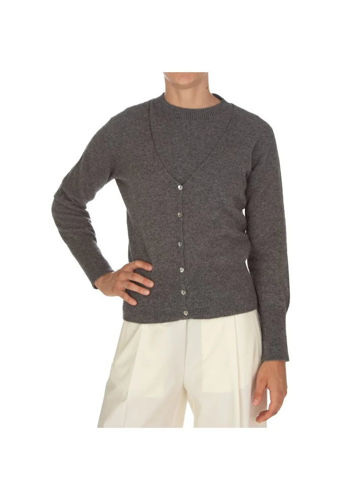 CASHMERE ISLAND | GILET E CARDIGAN KIT APPENNINO GRIGIO ANTRACITE Consegna Veloce