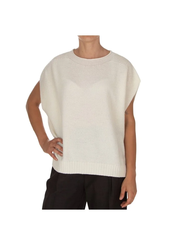 CASHMERE ISLAND | TOP SMANICATO CERTALDO BIANCO POLARE Fino Al -60%