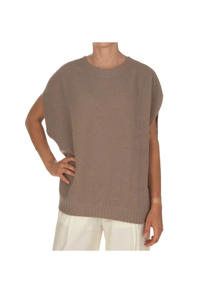 CASHMERE ISLAND | TOP SMANICATO CERTALDO GRIGIO TORTORA Shopping Online