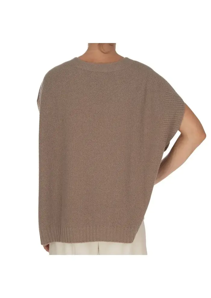 CASHMERE ISLAND | TOP SMANICATO CERTALDO GRIGIO TORTORA Shopping Online