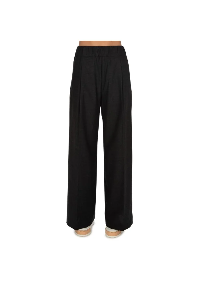 SEMICOUTURE | PANTALONI GAMBA LARGA GRIGIO ANTRACITE Sottocosto