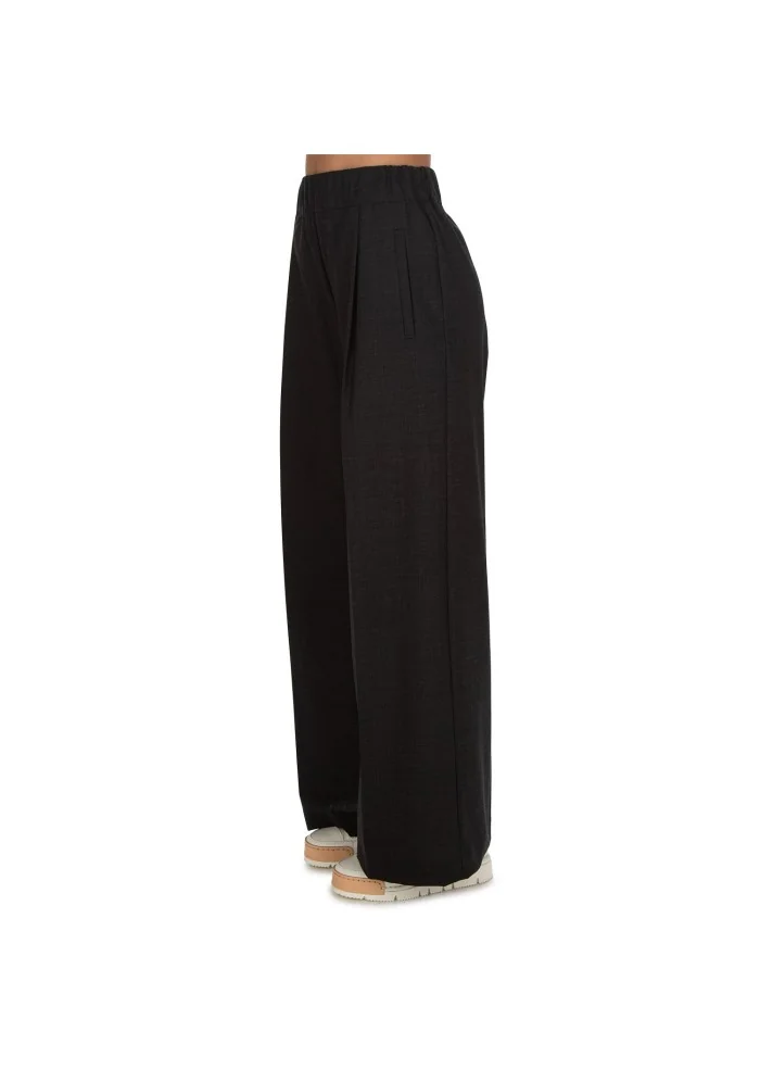 SEMICOUTURE | PANTALONI GAMBA LARGA GRIGIO ANTRACITE Sottocosto
