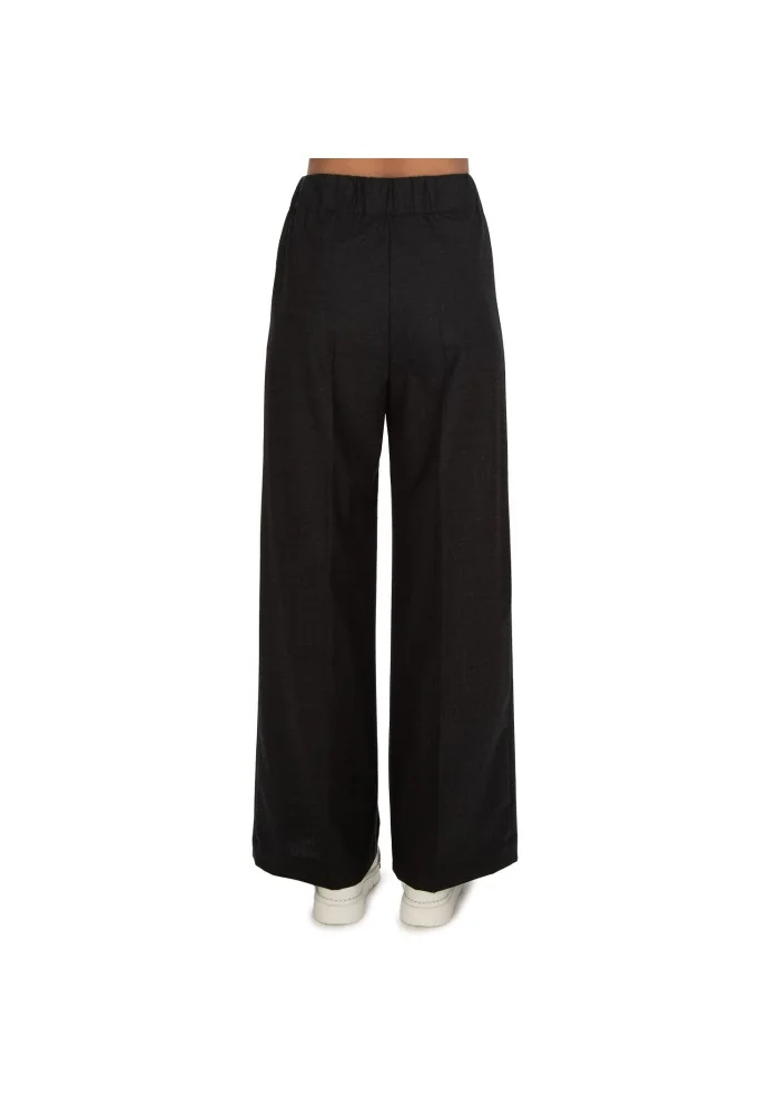 SEMICOUTURE | PANTALONI GAMBA LARGA GRIGIO ANTRACITE Sottocosto