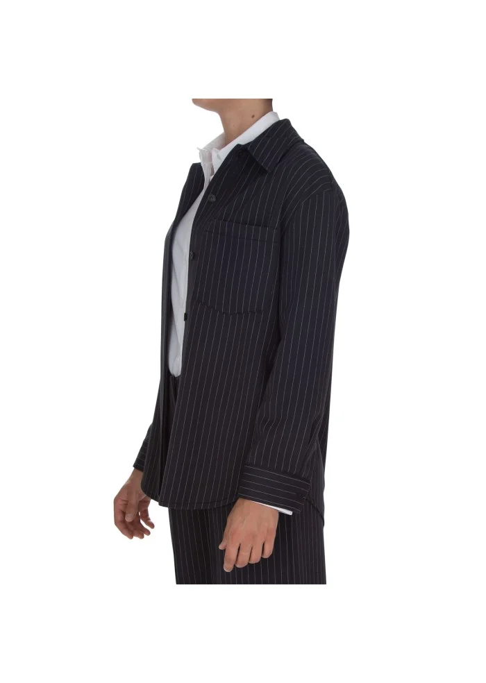 KARTIKA | CAMICIA RIGHE TASCHINA BLU Vendita Calda