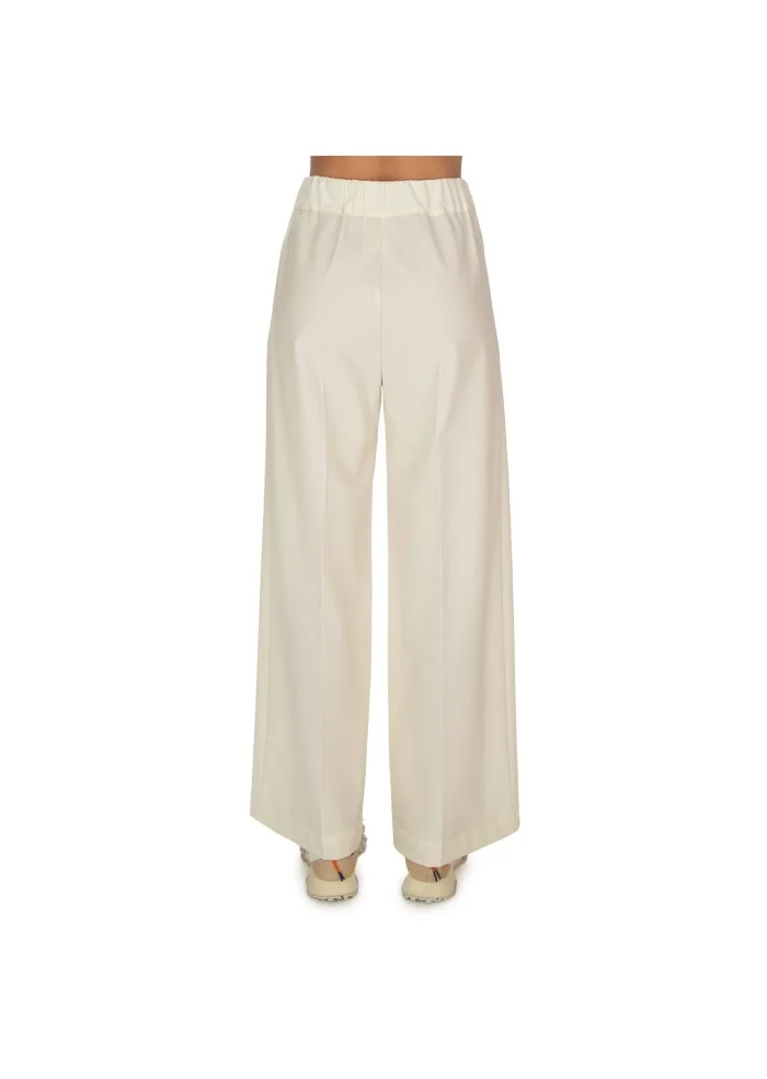 SEMICOUTURE | PANTALONI GAMBA LARGA BIANCO PANNA Qualità