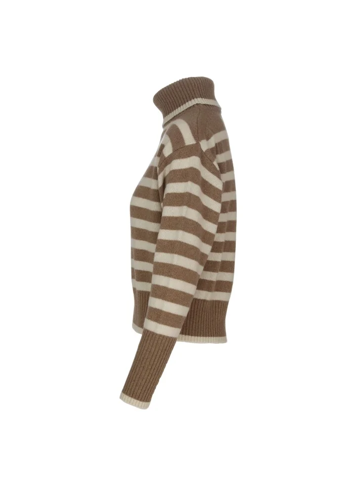 SEMICOUTURE | MAGLIONE A RIGHE MARRONE BEIGE Pezzi Unici