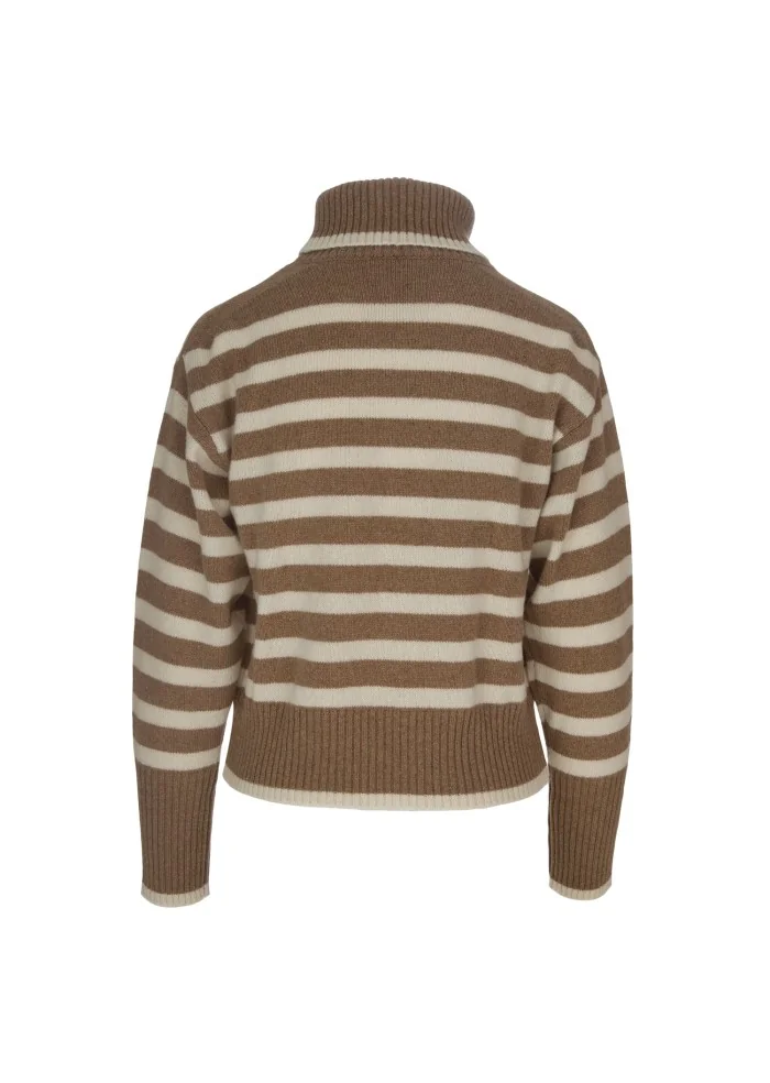 SEMICOUTURE | MAGLIONE A RIGHE MARRONE BEIGE Pezzi Unici