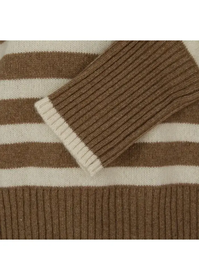 SEMICOUTURE | MAGLIONE A RIGHE MARRONE BEIGE Pezzi Unici