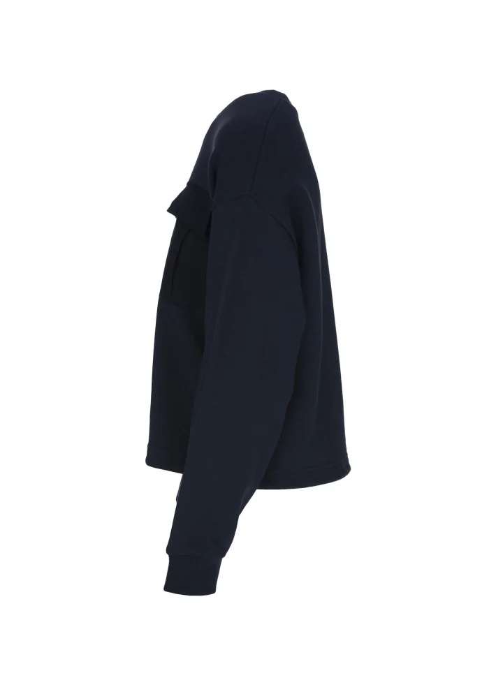 SEMICOUTURE | FELPA TASCHE FRONTALI BLU Negozi Online