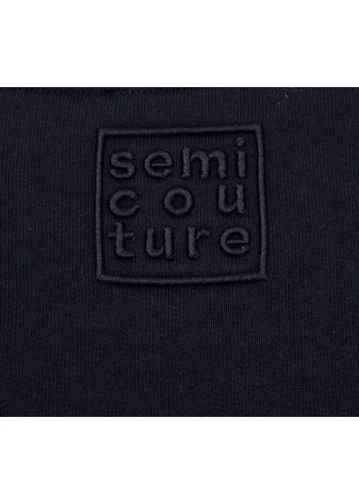 SEMICOUTURE | FELPA TASCHE FRONTALI BLU Negozi Online