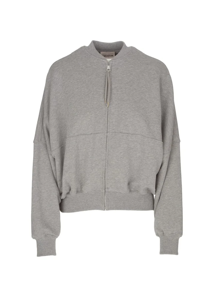 SEMICOUTURE | FELPA CON ZIP GRIGIO Acquista Ora