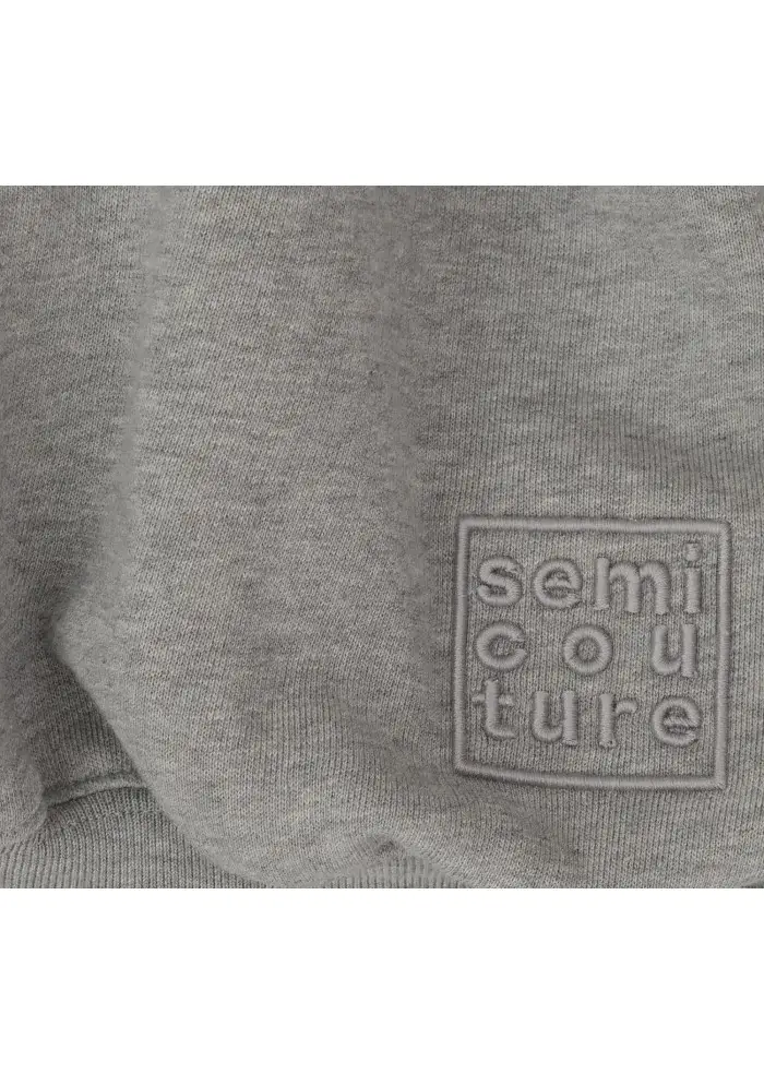 SEMICOUTURE | FELPA CON ZIP GRIGIO Acquista Ora