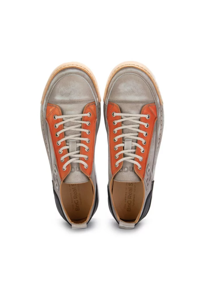 BNG REAL SHOES | SNEAKERS LA PATCH PELLE GRIGIO TORTORA In Vendita
