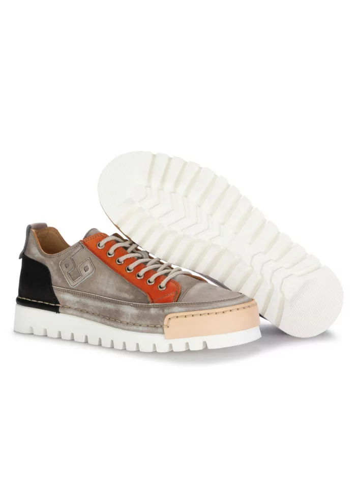 BNG REAL SHOES | SNEAKERS LA PATCH PELLE GRIGIO TORTORA In Vendita