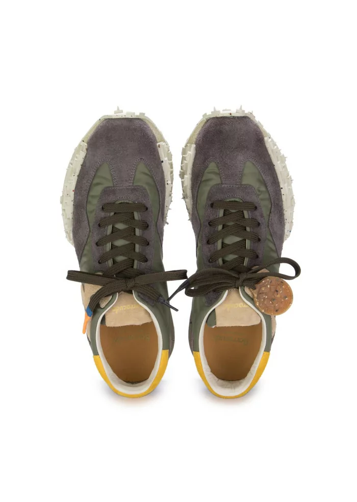 BARRACUDA | SNEAKERS CAMOSCIO NYLON GRIGIO VERDE Vendita Calda