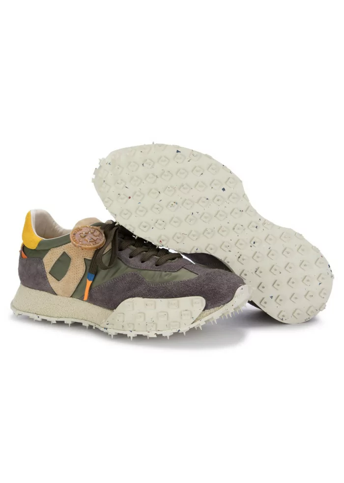 BARRACUDA | SNEAKERS CAMOSCIO NYLON GRIGIO VERDE Vendita Calda