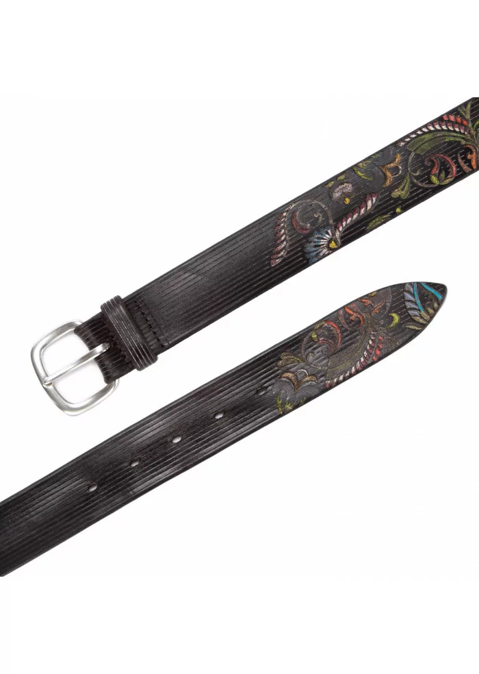 ORCIANI | CINTURA PAISLEY CUOIO MARRONE Nuova
