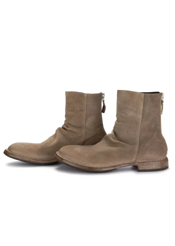 MOMA | STIVALETTI PELLE CAMOSCIO ZIP BEIGE