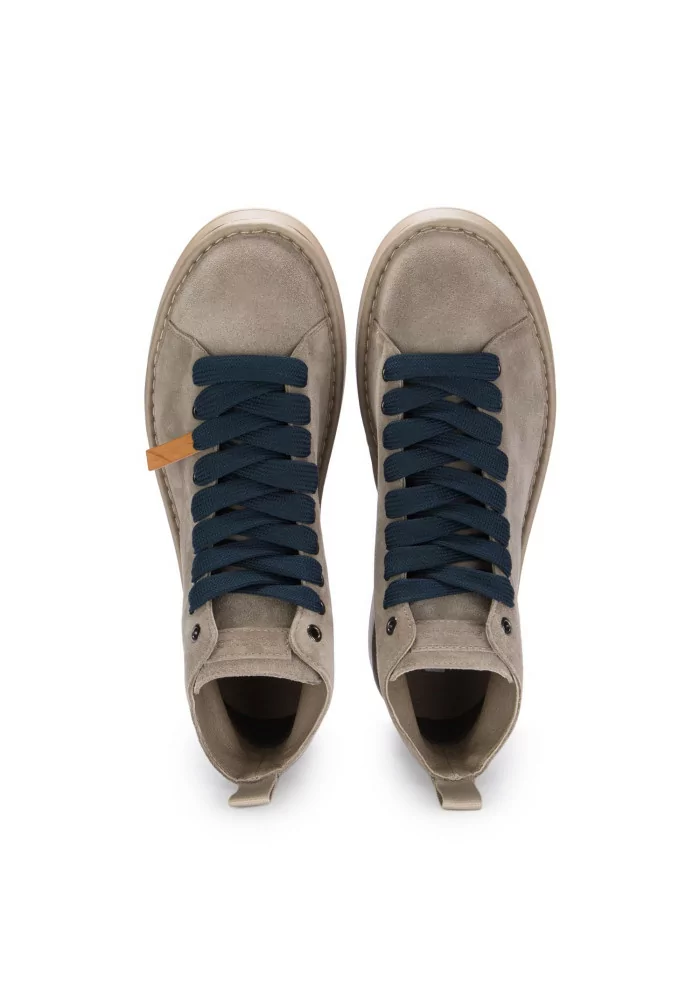 PANCHIC | TRONCHETTI CAMOSCIO GRIGIO CHIARO LACCI BLU In Linea