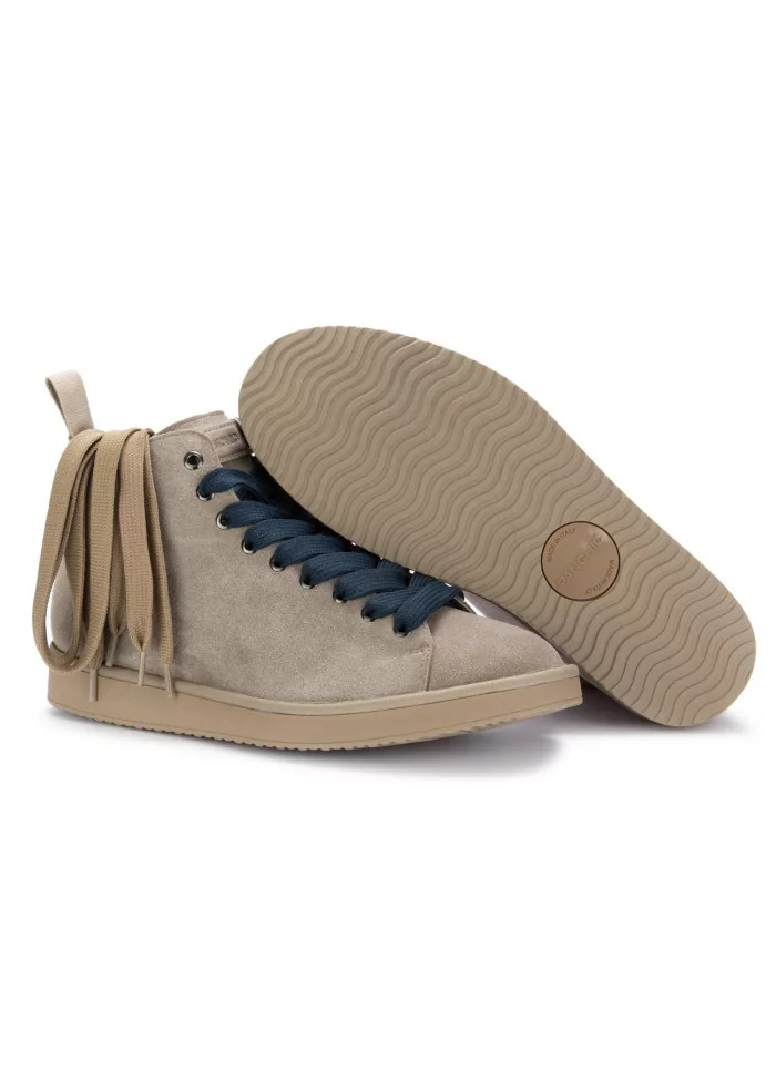 PANCHIC | TRONCHETTI CAMOSCIO GRIGIO CHIARO LACCI BLU In Linea