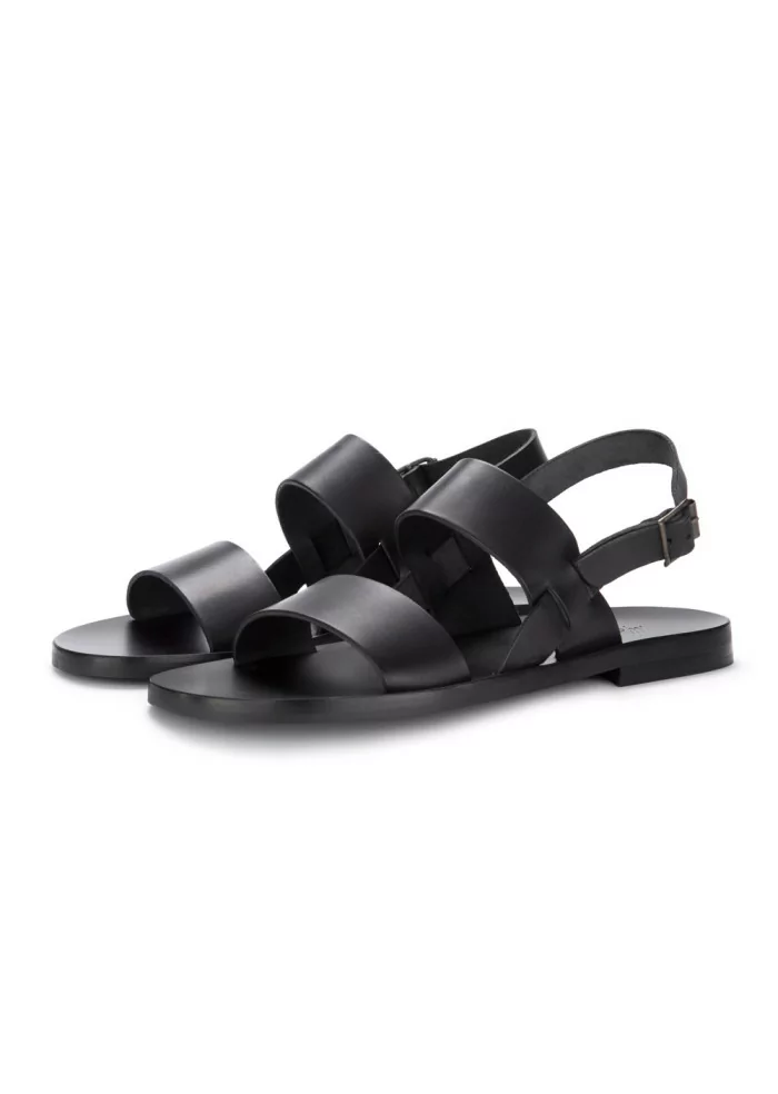 MANOVIA 52 | SANDALI CINTURINO PELLE NERO Qualità
