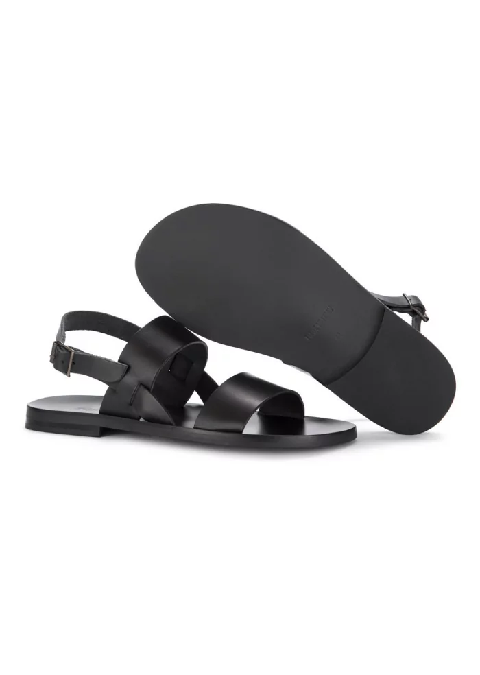MANOVIA 52 | SANDALI CINTURINO PELLE NERO Qualità
