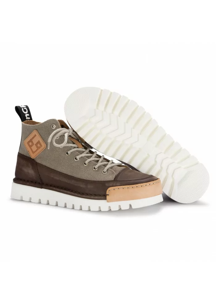 BNG REAL SHOES | SNEAKERS LA MOKA CANVAS HIGH MARRONE CACHI Offerta