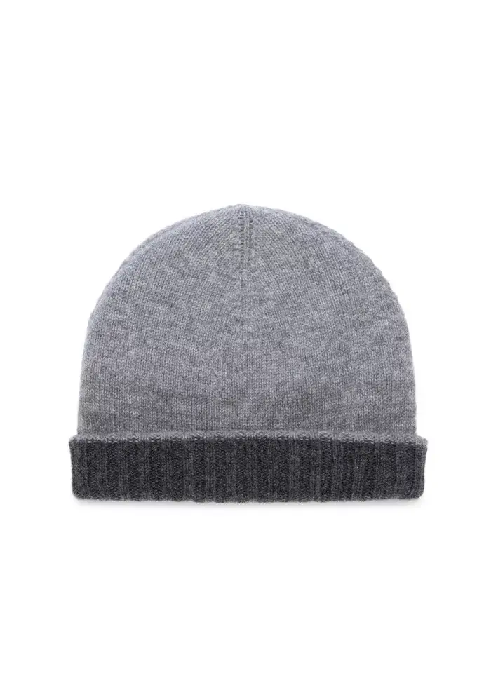 RIVIERA CASHMERE | BERRETTO DOUBLEFACE GRIGIO Prezzo Ridotto