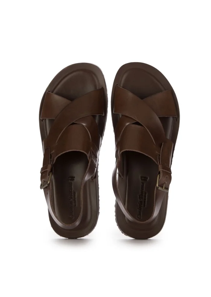 CUOIERIA TOSCANA | SANDALI INCROCIATI MARRONE SCURO Outlet