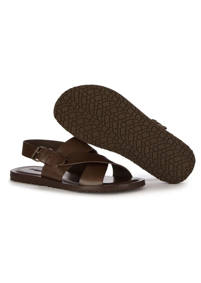 CUOIERIA TOSCANA | SANDALI INCROCIATI MARRONE SCURO Outlet