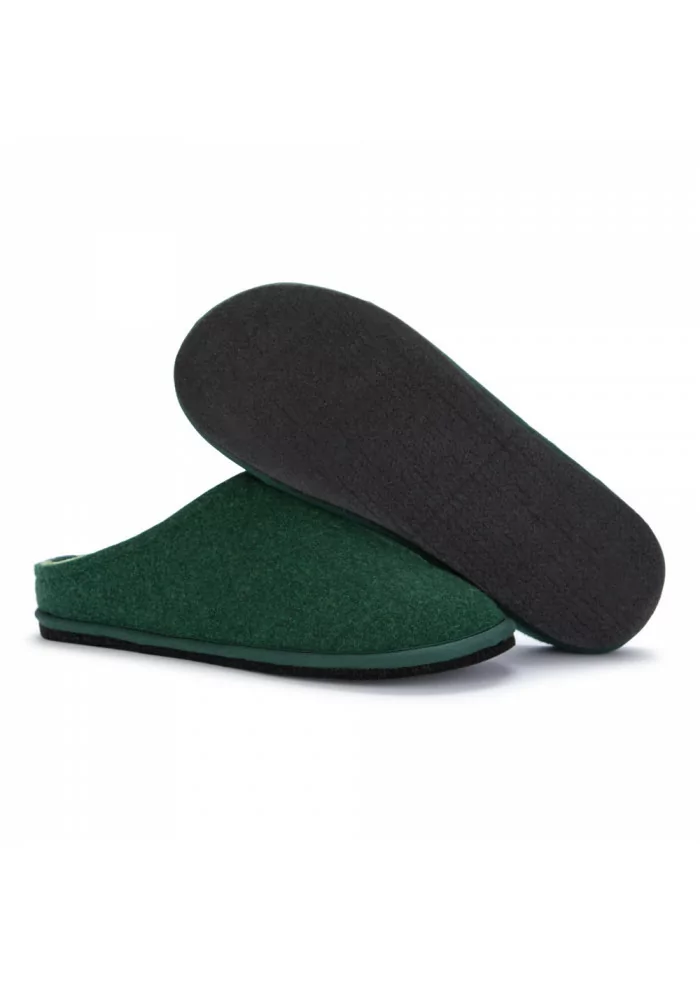 LÖWENWEISS | PANTOFOLE IN LANA COTTA VERDE Qualità Garantita