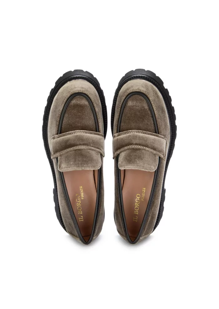 IL BORGO FIRENZE | MOCASSINI CHUNKY VELLUTO MARRONE Promozione Limitata