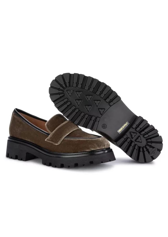 IL BORGO FIRENZE | MOCASSINI CHUNKY VELLUTO MARRONE Promozione Limitata