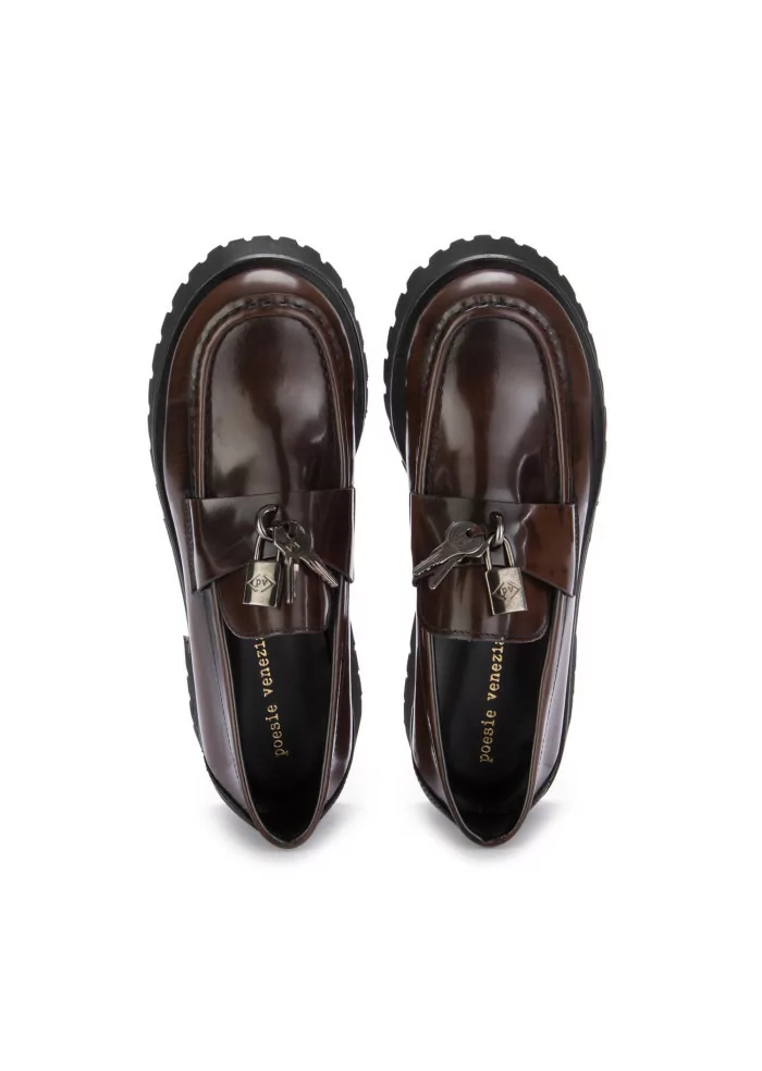 POESIE VENEZIANE | MOCASSINI PELLE LUCCHETTO MARRONE Fino Al -60%