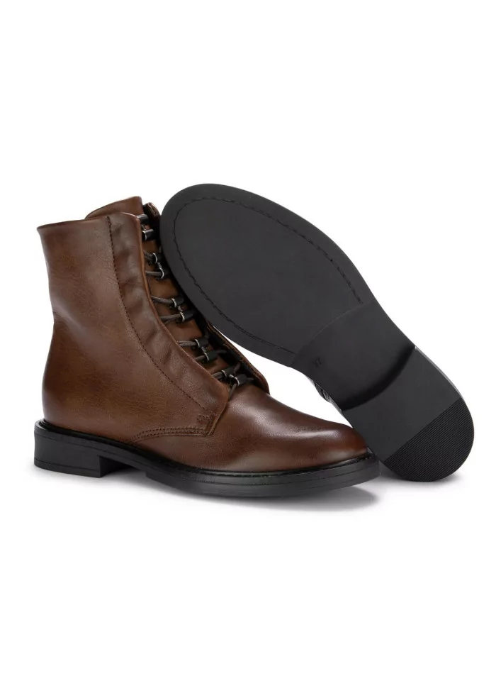 MJUS | STIVALETTI ALLACCIATI ZIP PELLE MARRONE Sconto