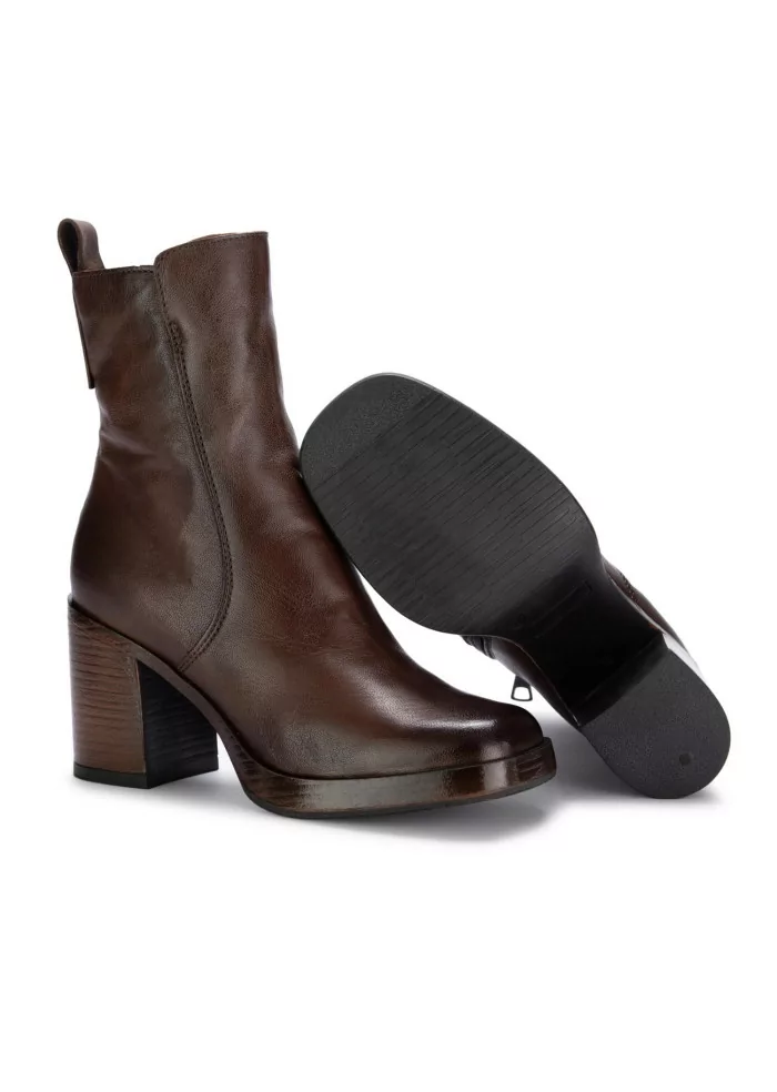 MJUS | STIVALETTI CON TACCO PELLE MARRONE CIOCCOLATO Outlet