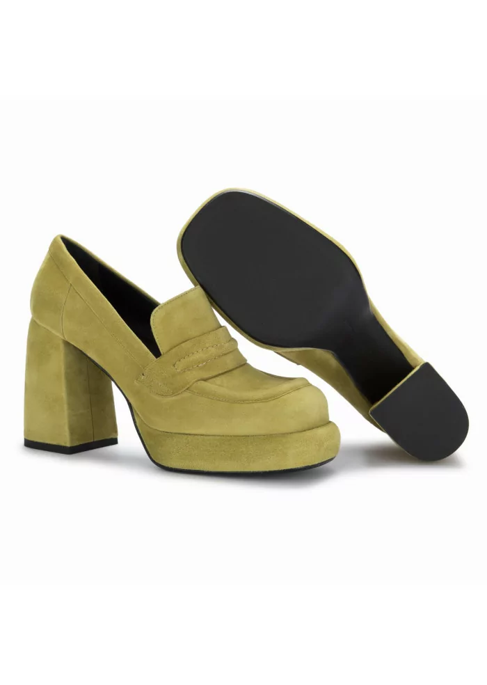 POESIE VENEZIANE | SCARPE TACCO CAMOSCIO VERDE PISTACCHIO Offerte
